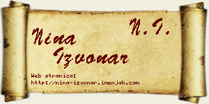 Nina Izvonar vizit kartica
